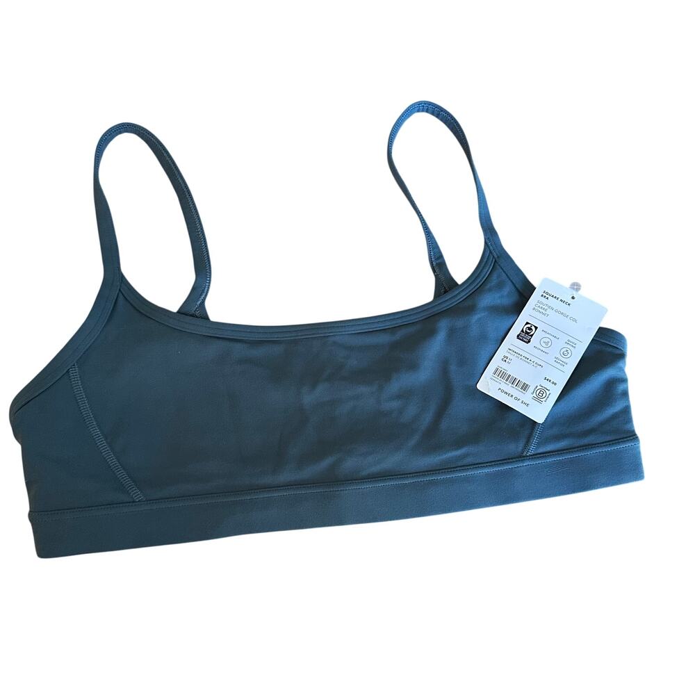 Athleta Square Neck Bra A-C M Eden Green 769495